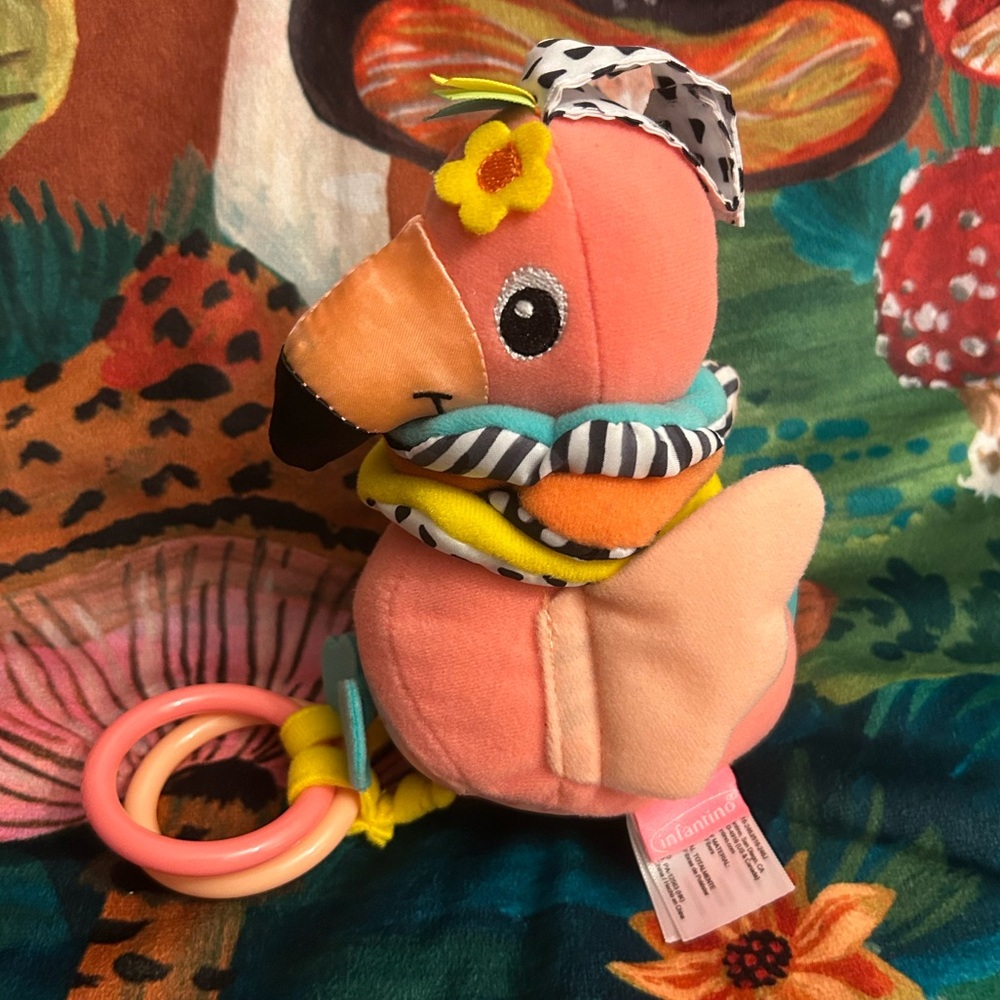 Infantino Hug & Tug Musical Flamingo NWOT